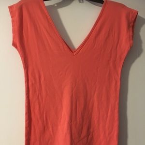Orange v neck and back top